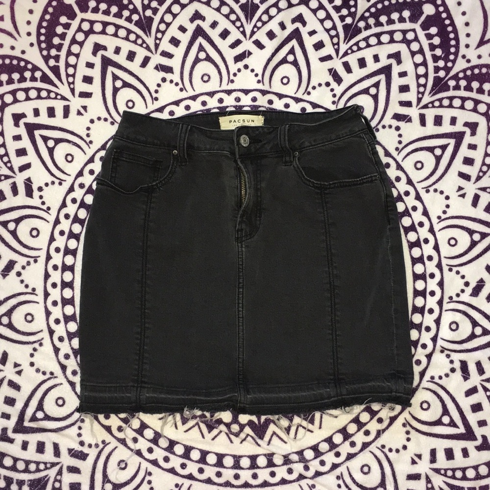 Denim high-waisted skirt